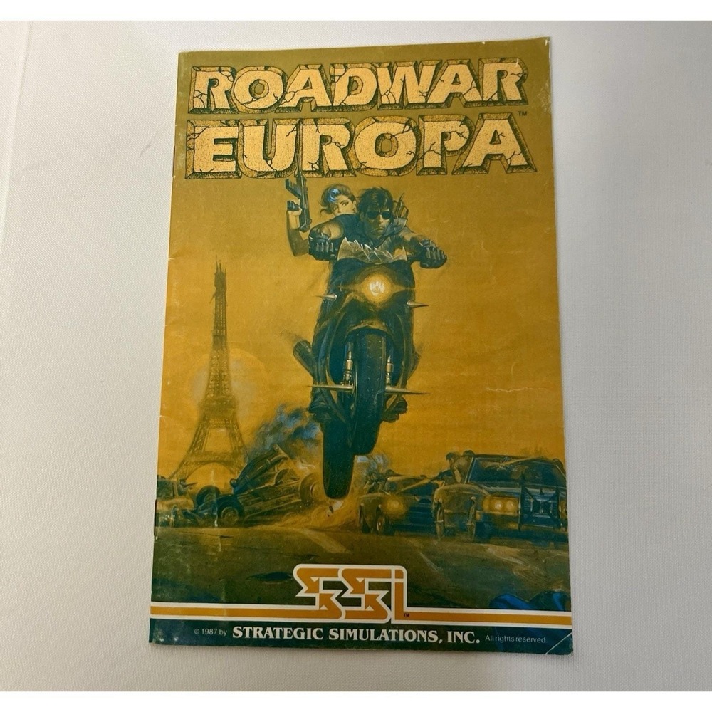 Vintage 1987 Roadwar Europa SSI Manual Only No Box No Game